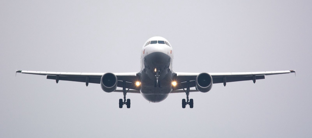 Private jet in flight